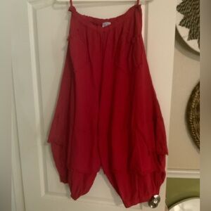 Red gauze pant